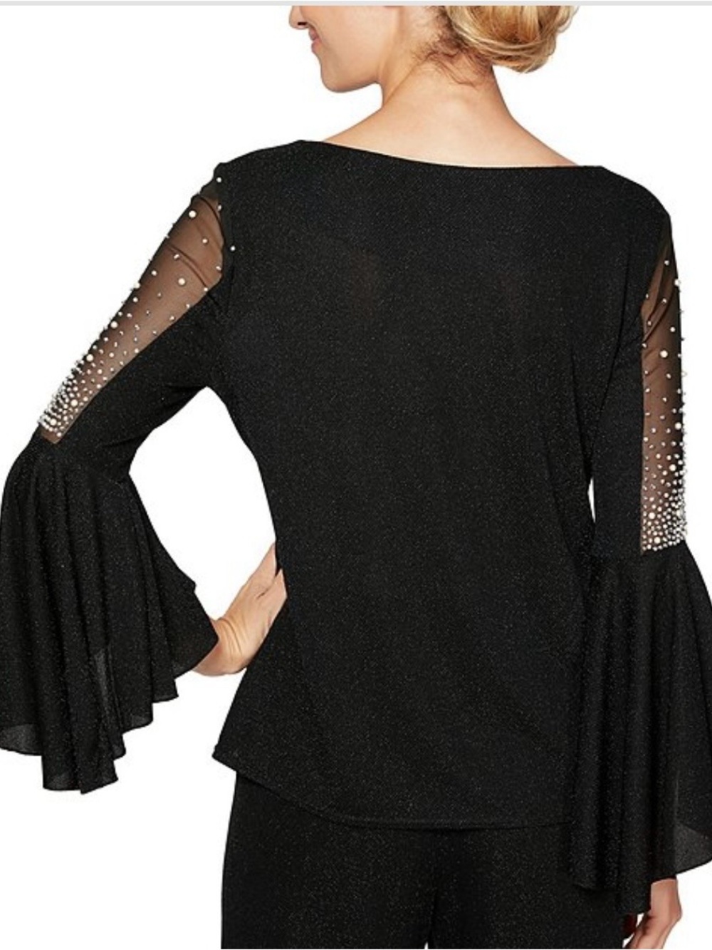 Sheer Embellished bell sleeve blouse - Picture 5 of 6